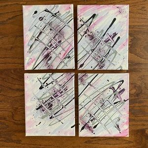 ⚡️Four piece 8 x 10 acrylic abstract art